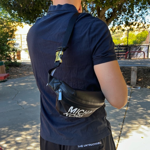 MICHAEL KORS MEN SIGNATURE LOGO POLO SHIRT TENNIS RUGBY NAVY BLUE MK CASUAL JOCK - Picture 14 of 16